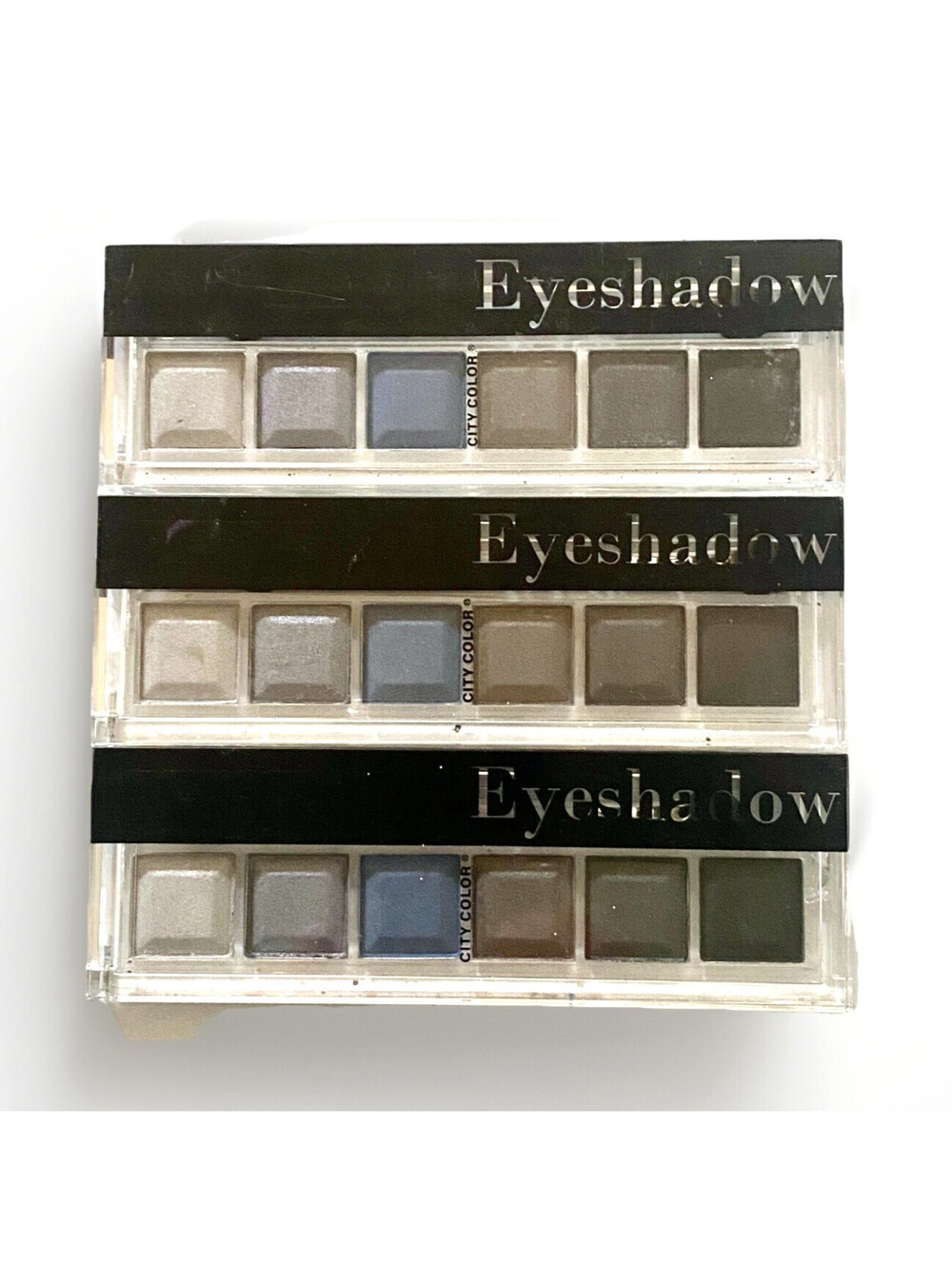 3-Pack New CITY COLOR Eye Shadow 6 Color Palette in Greys & Blues (Sealed)